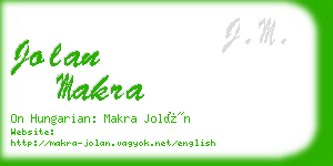 jolan makra business card